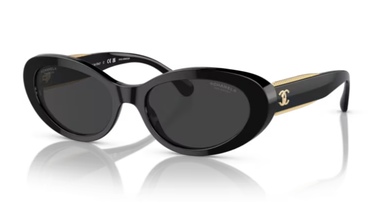 CHANEL サングラス 5515-A ブラック CHANEL Sunglasses: Oval Sunglasses, acetate 5515 — Fashion